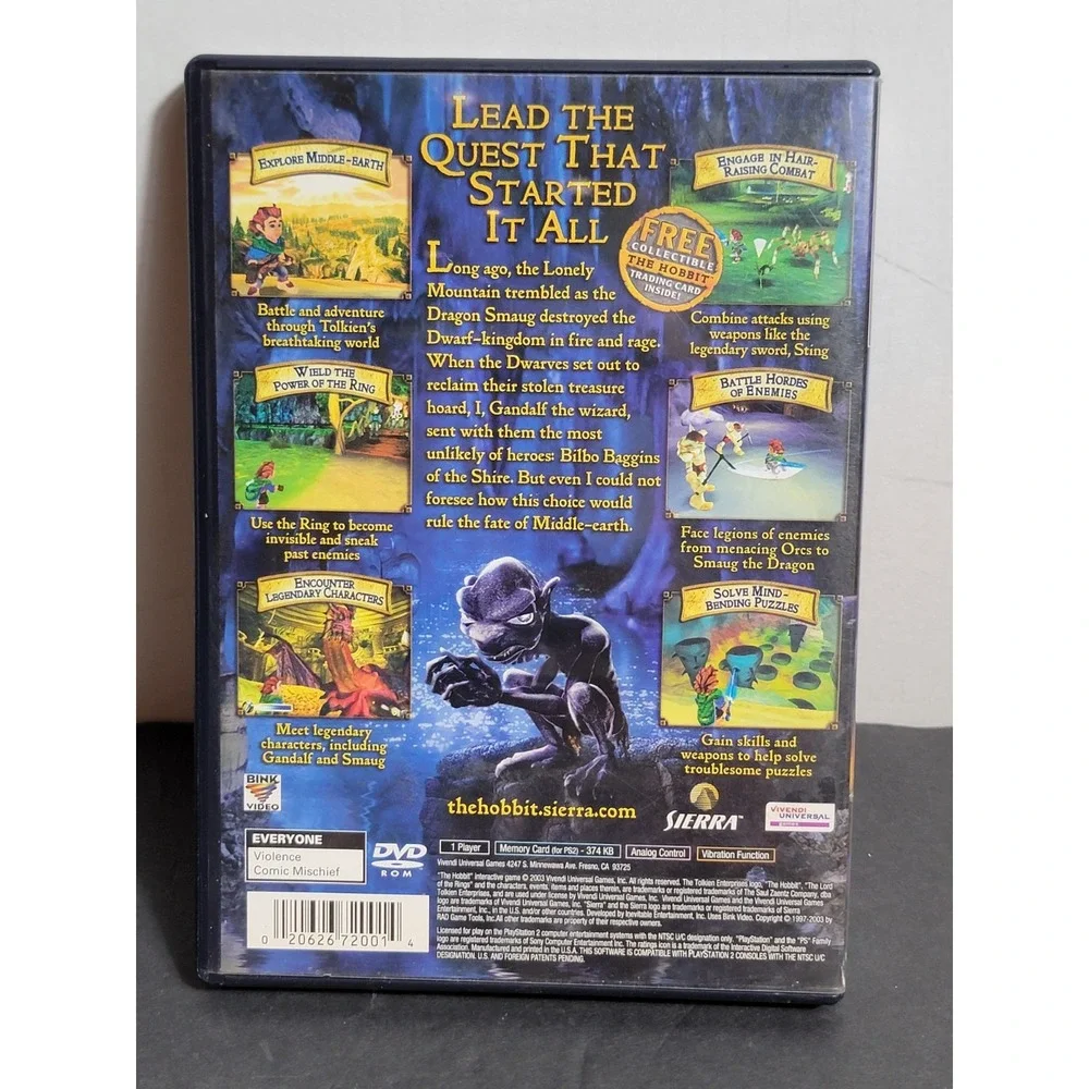 The Hobbit / Sony PS2 PlayStation 2 Game W/ Manual Tested Works